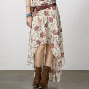 Denim & Supply Ralph Lauren gypsy high low pink mauve blue floral skirt small